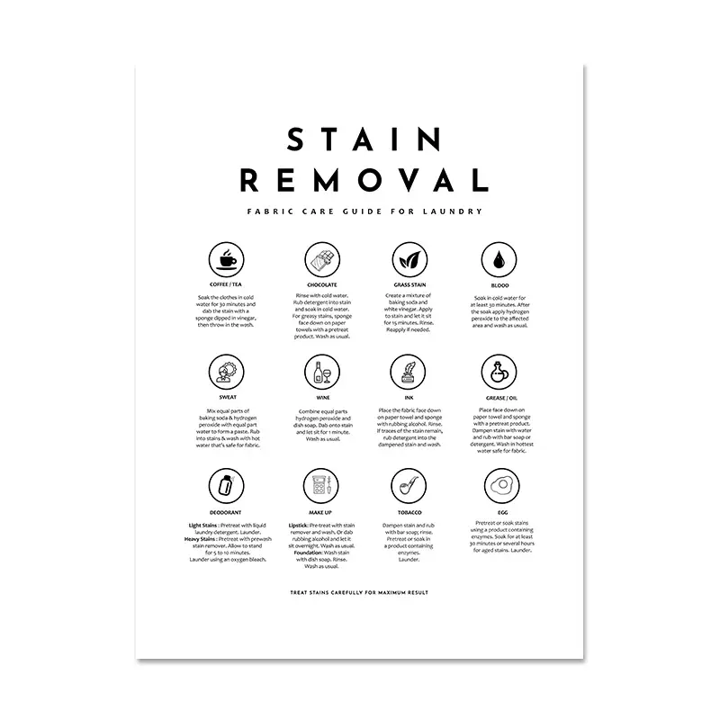 Thumbnail: Laundry Room Stain Removal and Symbol Guide Poster