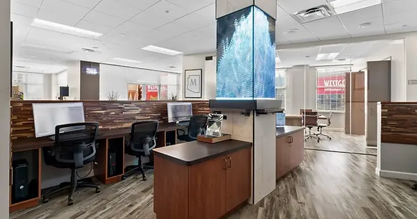 Coworking area at West Valley Coworking in Glendale, AZ featuring flexible workstations, comfortable seating and high-speed W