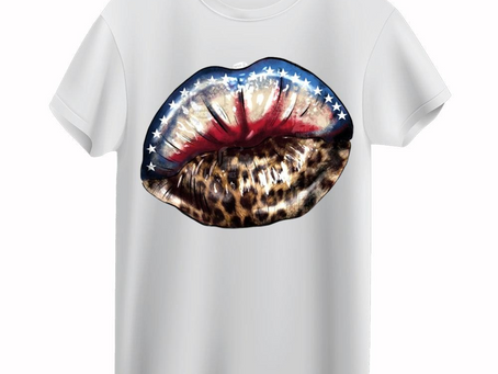 American Lip Print Leopard 4th Of July T-shirt