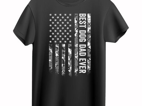 Best Dog Dad T-Shirt – American Flag Camo