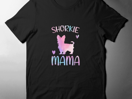 Shorkie Mom Dog, Watercolor T Shirt, Christmas Shirts