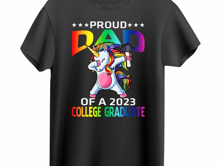 Proud Dad Of A 2023 College Graduate Unicorn T-Shirt