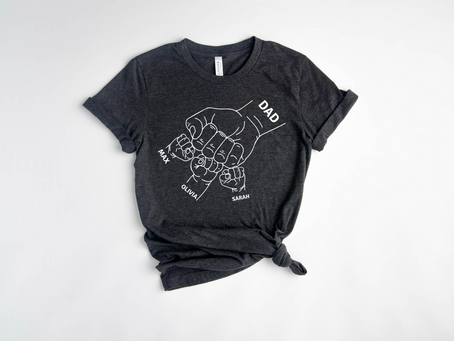 Father’s Day Family Fist Bump Shirt, Personalized Dad Raised Fist Hand Father’s Day