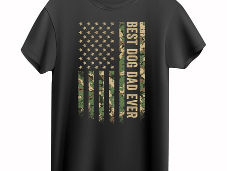 Best Dog Dad T-Shirt – American Flag Camo Green