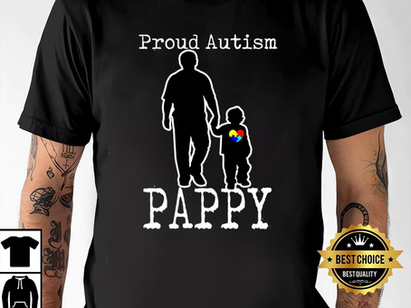 Proud Autism Pappy And Son Puzzle Piece T-Shirt – Gift For Dad, Best Dad Shirt