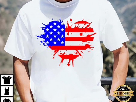 Heart Flag July 4th Shirt