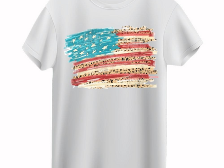 American Flag Leopard Print 4th Of July T-shirt