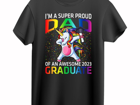 Super Proud Dad Of Awesome 2023 Graduate Unicorn T-Shirt