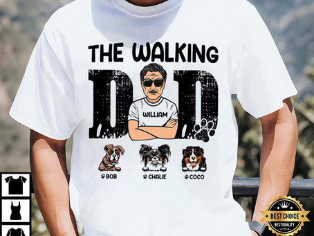 Personalized Dog Dad Gift – Walking Dog Dad Shirt