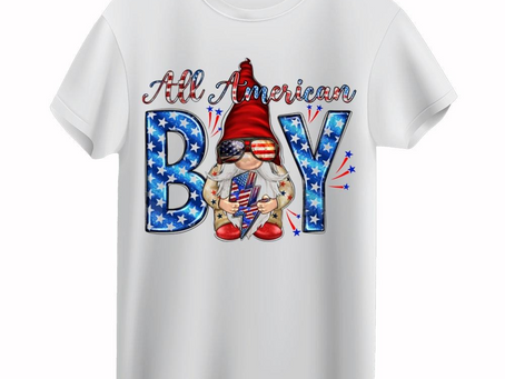 All American Boy With Gnome 4th Of July T-Shirts