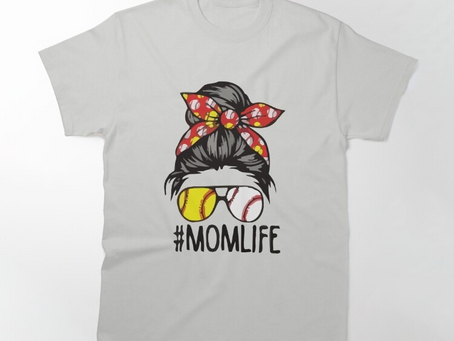 Womens Mom Life Softball Baseball Mothers Day T-Shirt
