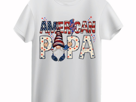 American Papa With Gnome Women 4th Of July T-shirt