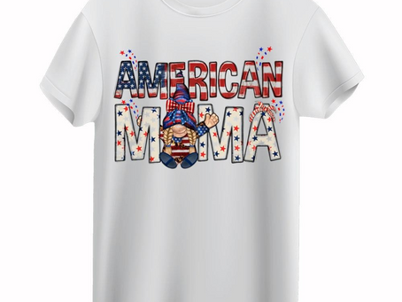 American Mama With Gnome Women 4th Of July T-shirt