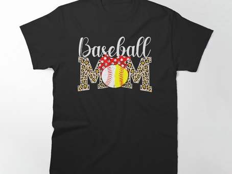 Softball Baseball Mom Leopard Ball Mom Mother’s Day Fitted T-Shirt