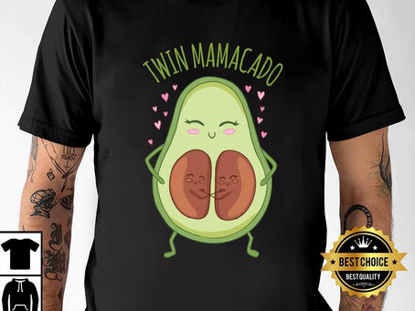 Twins Pregnancy Mamacado Cute Avocado Shirt, Funny Twin Moms T-shirt