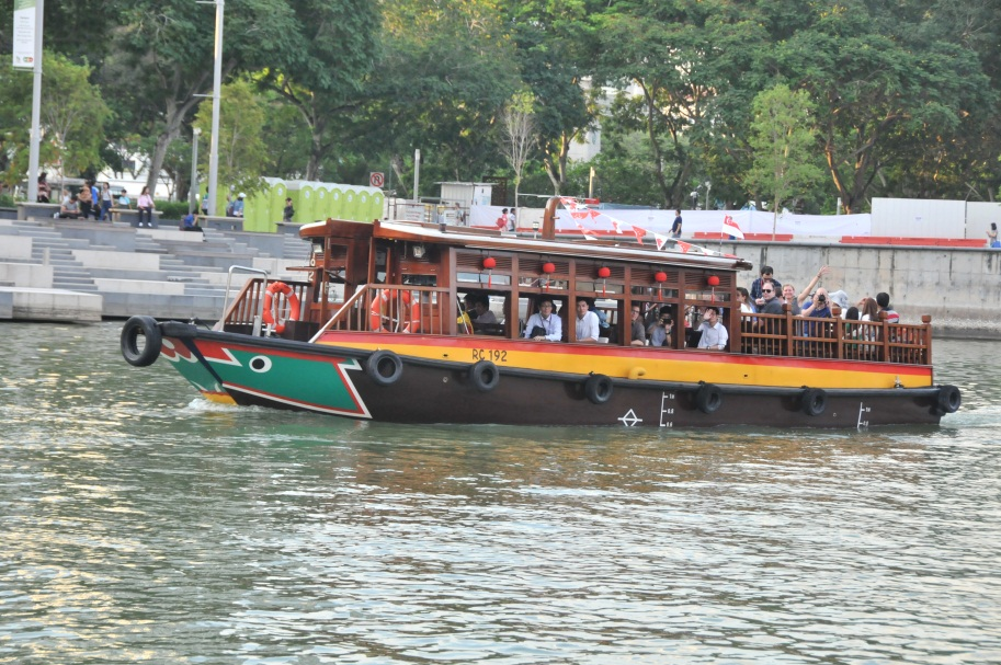 Participants in a River Taxi Cruising in Singapore River