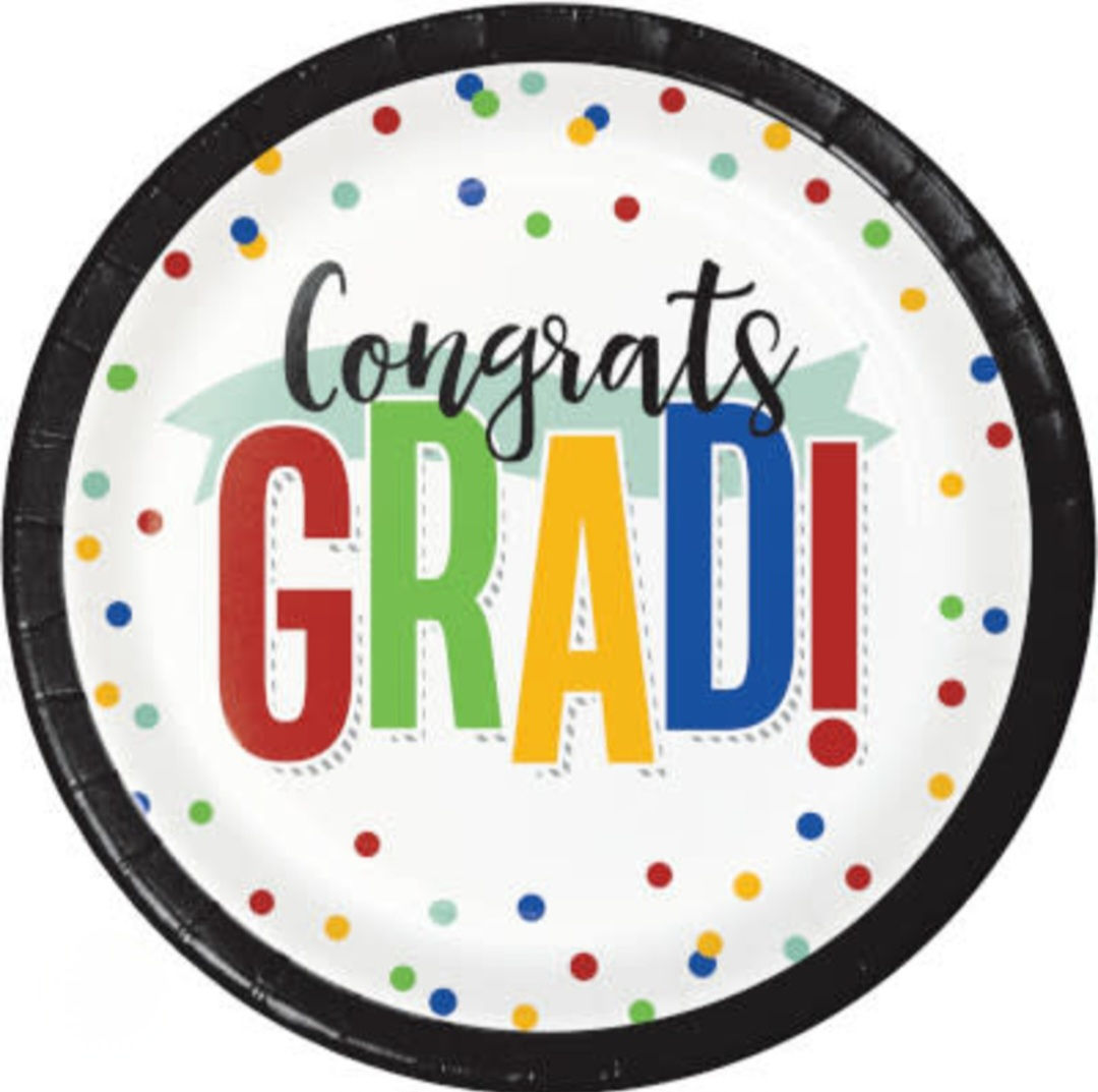 7" Plt Colorful Grad