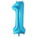 34"  Blue Number 1 Mylar Balloon