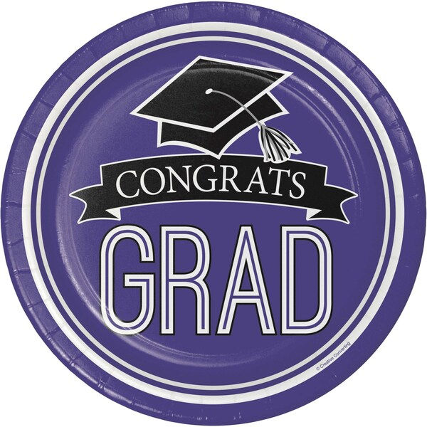 7" Plt 18ct Purple Congrats Grad