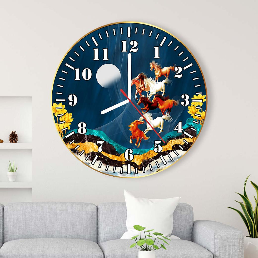 (1)นาฬิกาวงกลม ภาพม้าแปดเซียน