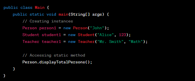Example of the Static keyword