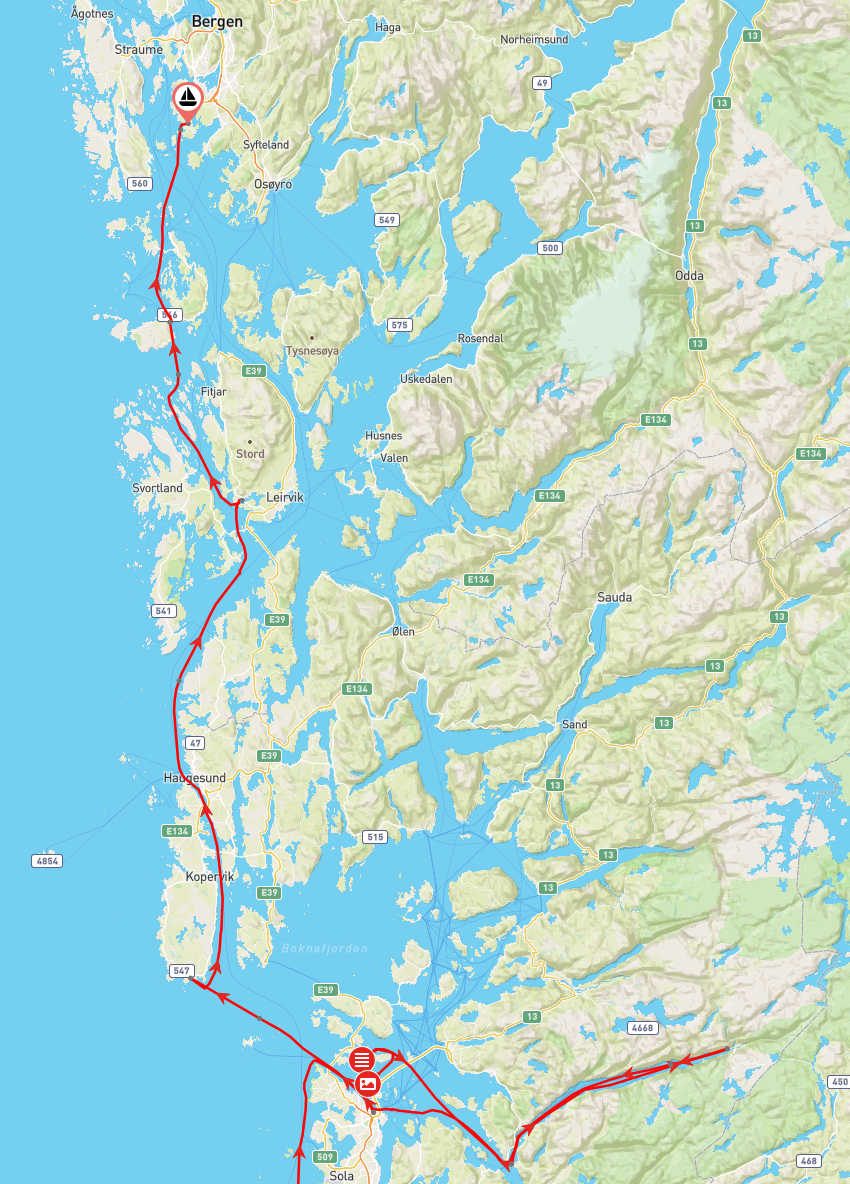 Von Stavanger nach Bergen, nach dem Sturm ist vor dem Sturm