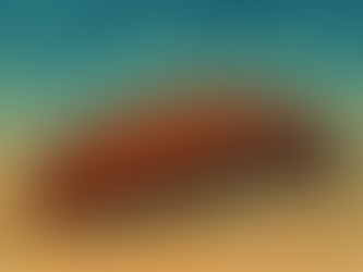 Spiky orange sea cucumber on a sandy seabed with swirling blue and green water above, creating a serene underwater scene.