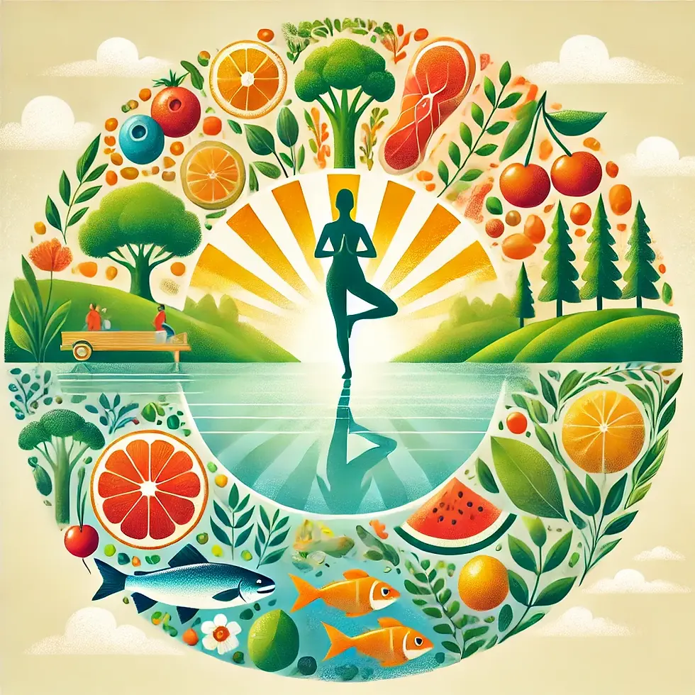 Serene illustration showcasing balanced lifestyle elements for mental wellness