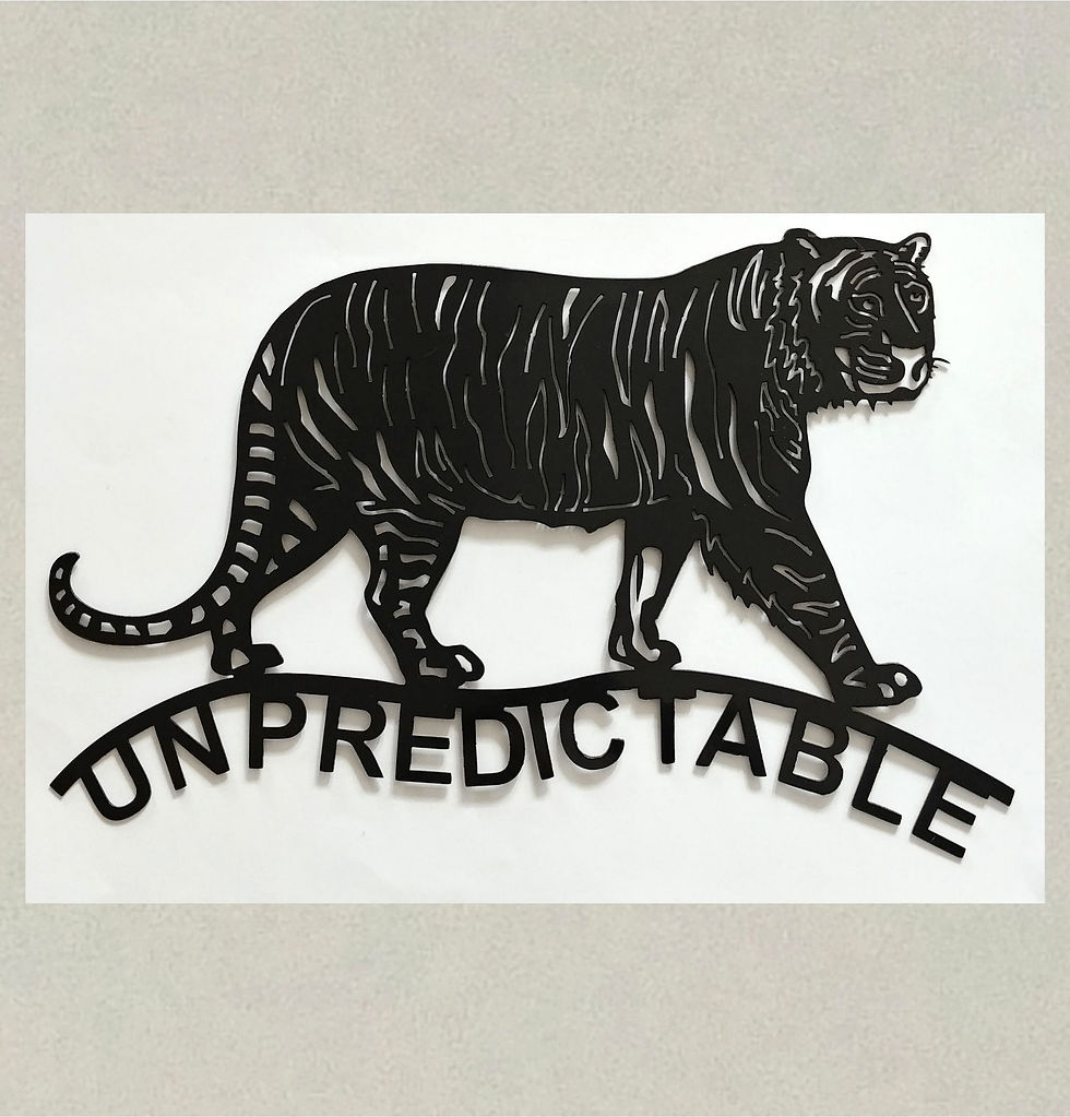 Tiger metal art front view