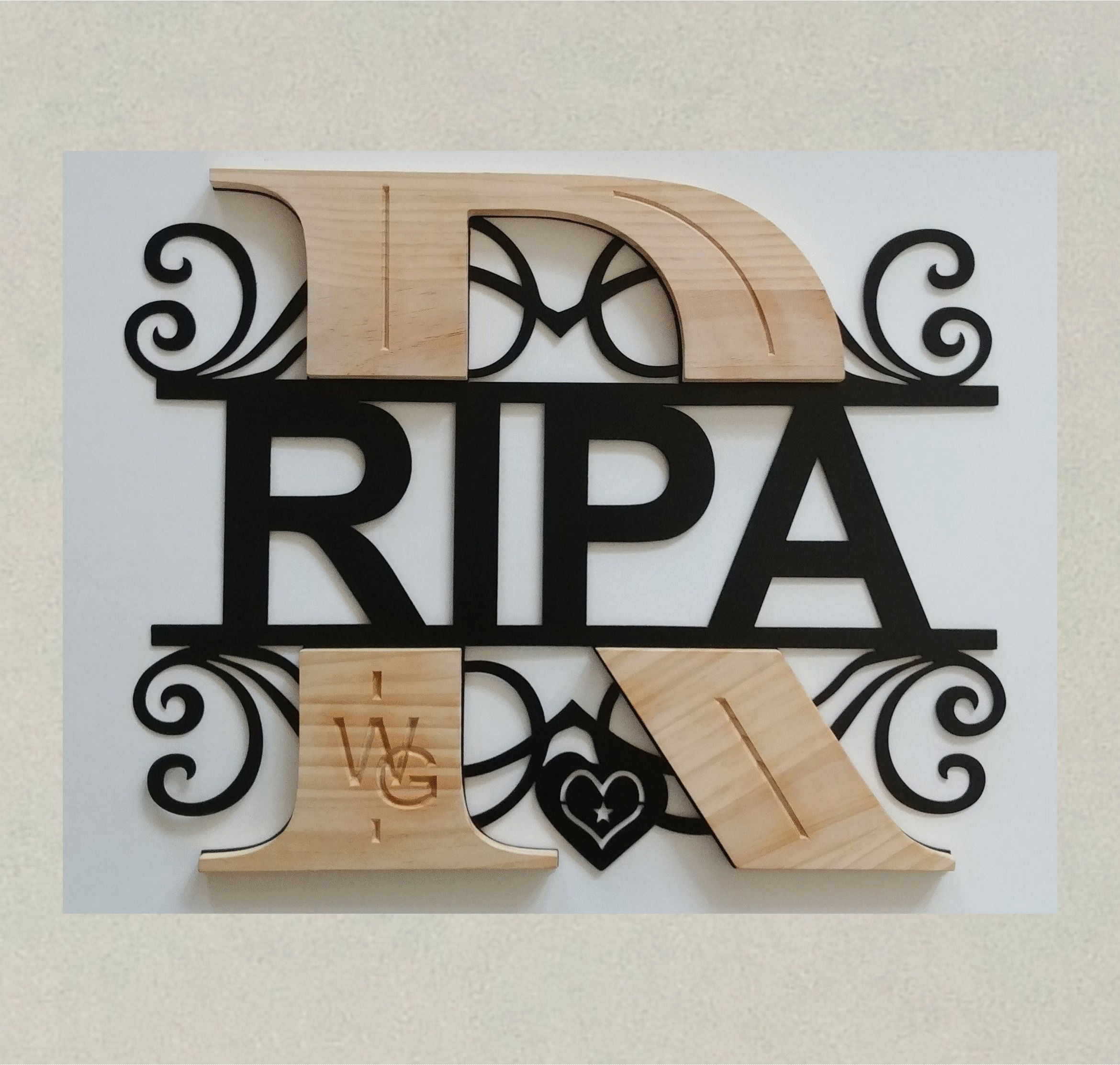 family monogram metal sign