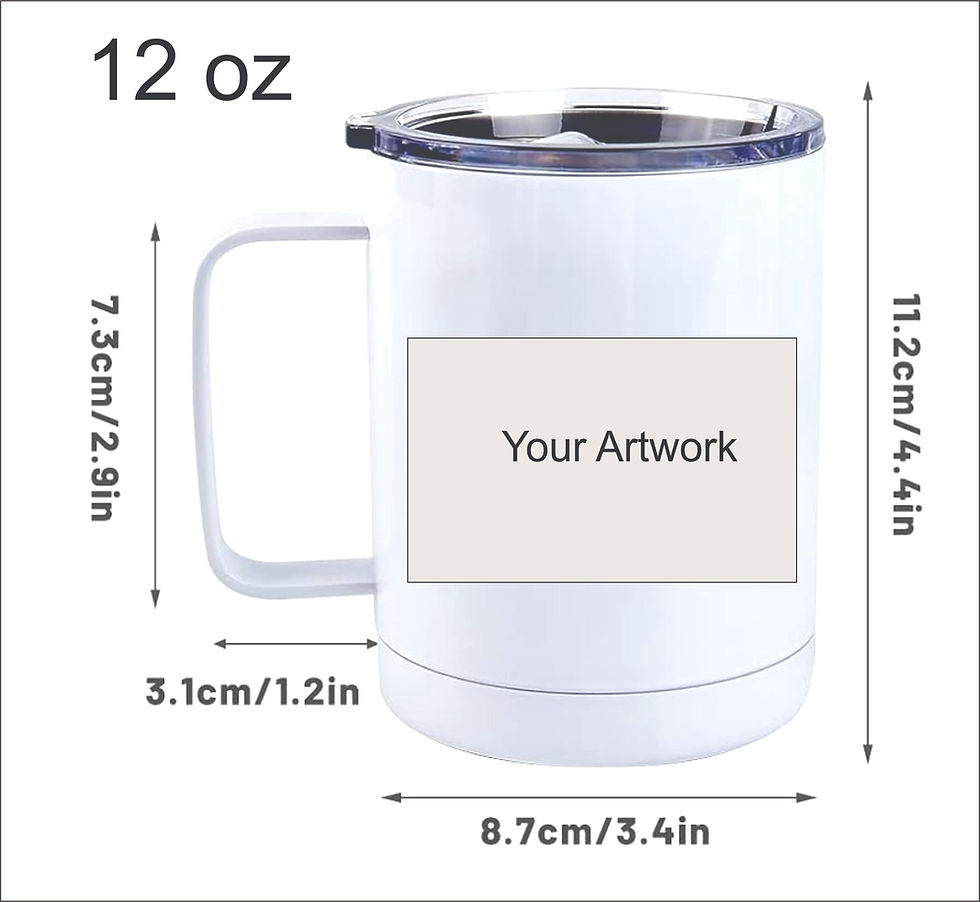 Stainless steel mug size