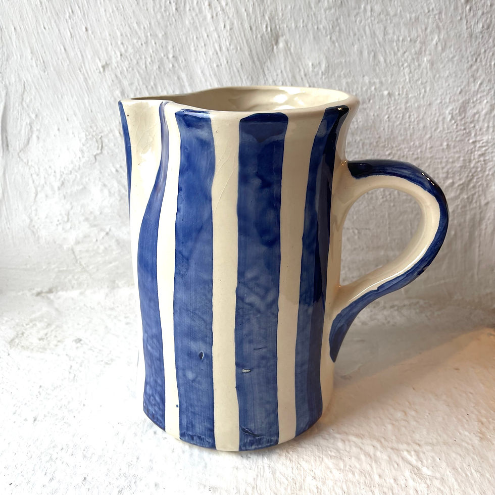 Miniatura: PACK JARRA ALTA Y 2 TAZAS RAYAS AZULES 905