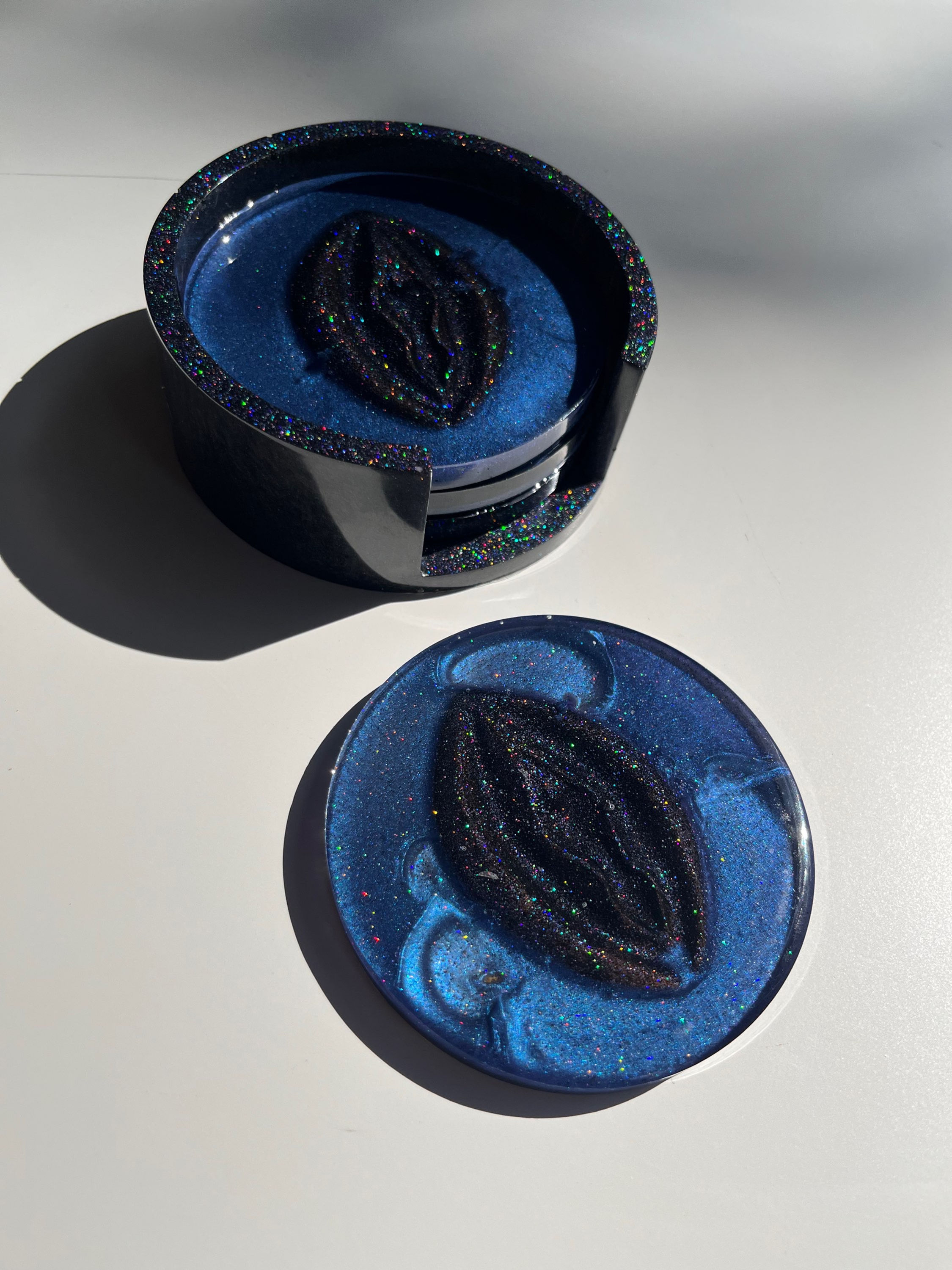 Blue and Black Cucci Coasters