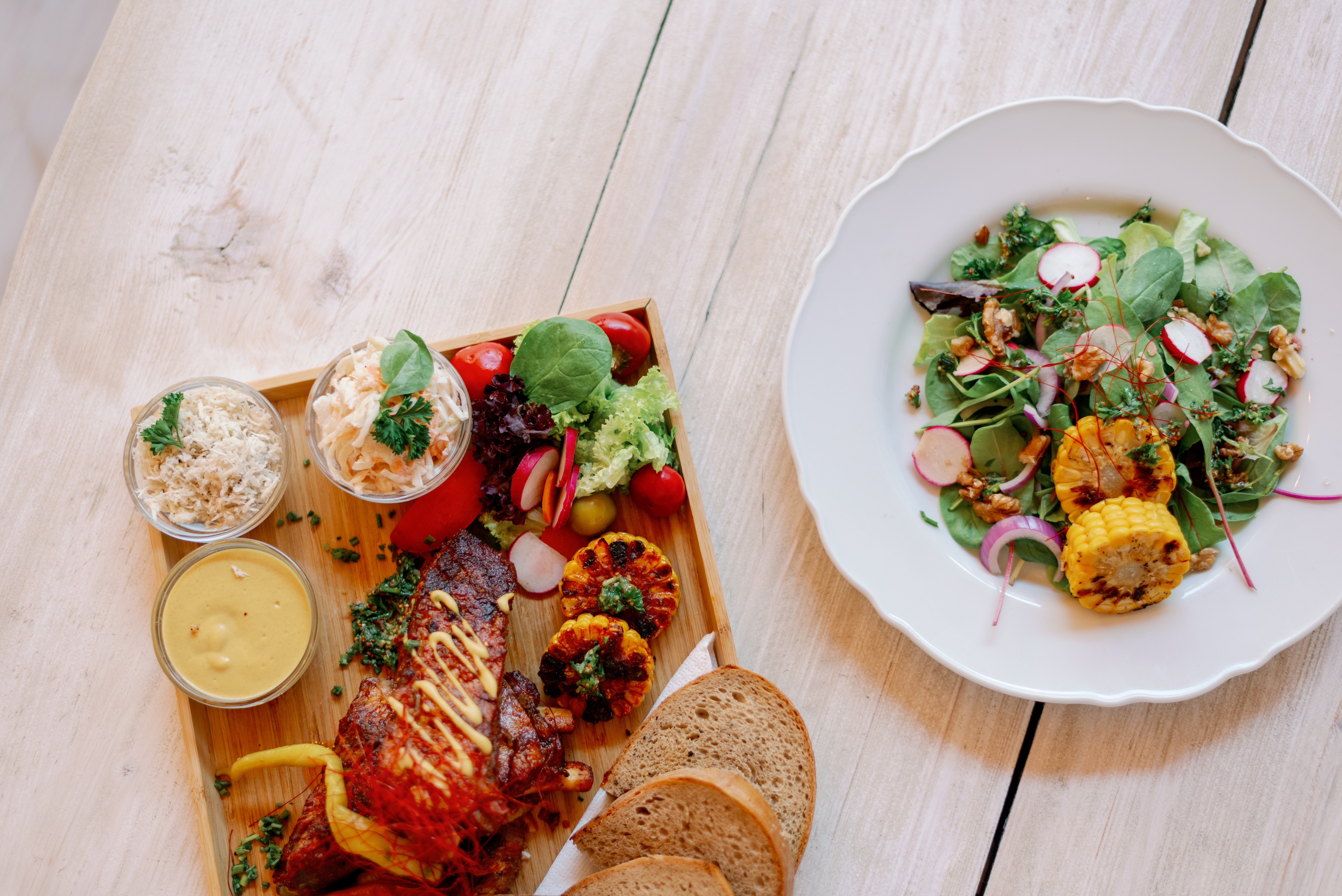 Arranged Food and Objects