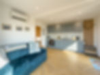 Modern living/kitchen in luxury holiday pod Benbecula