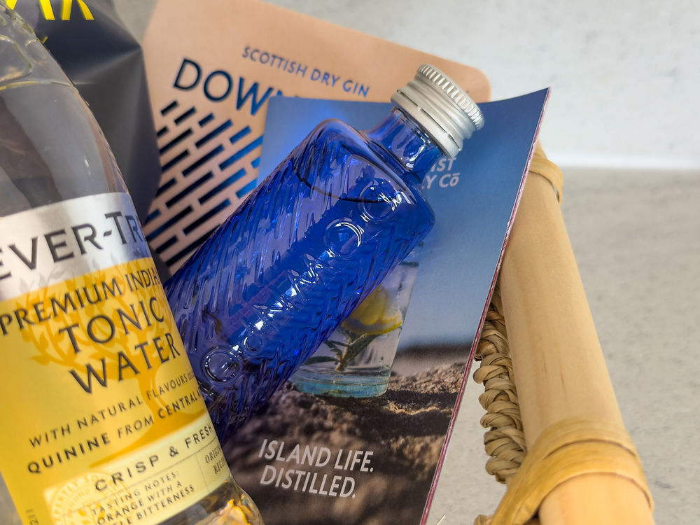 Fever-Tree tonic and Scottish dry gin bottles