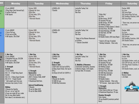 November 25th - 30th Programming