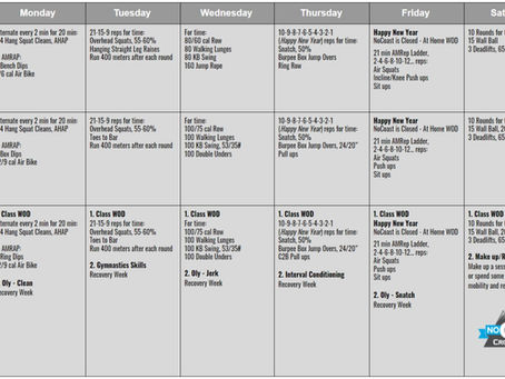 December 28th - January 2nd Programming