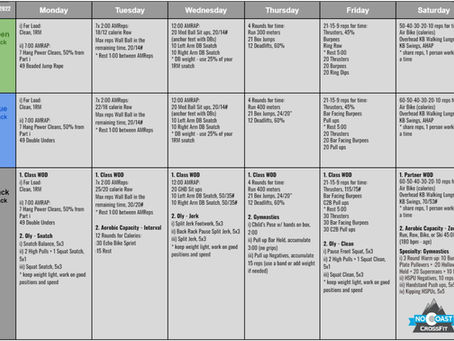 August 15th - 20th Programming