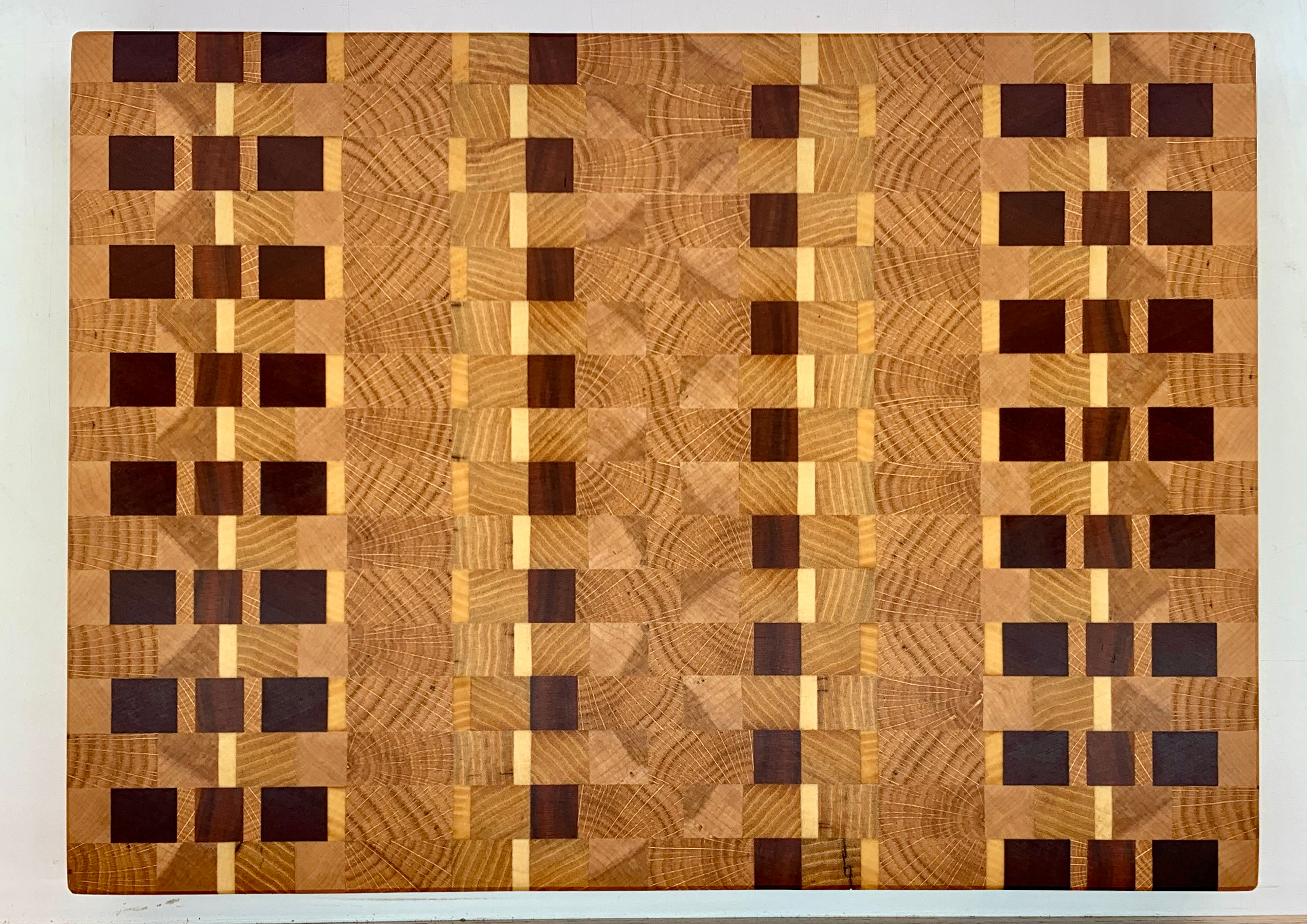 Reclaimed Mixed Endgrain Hardwood ( oak, ash, maple, mahogany ) 16”x12”x1 1/4”