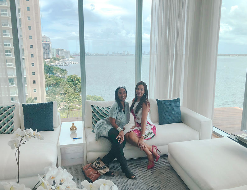 Stephanie Jeffries and Arlyz Morales at Miami's Una Residences