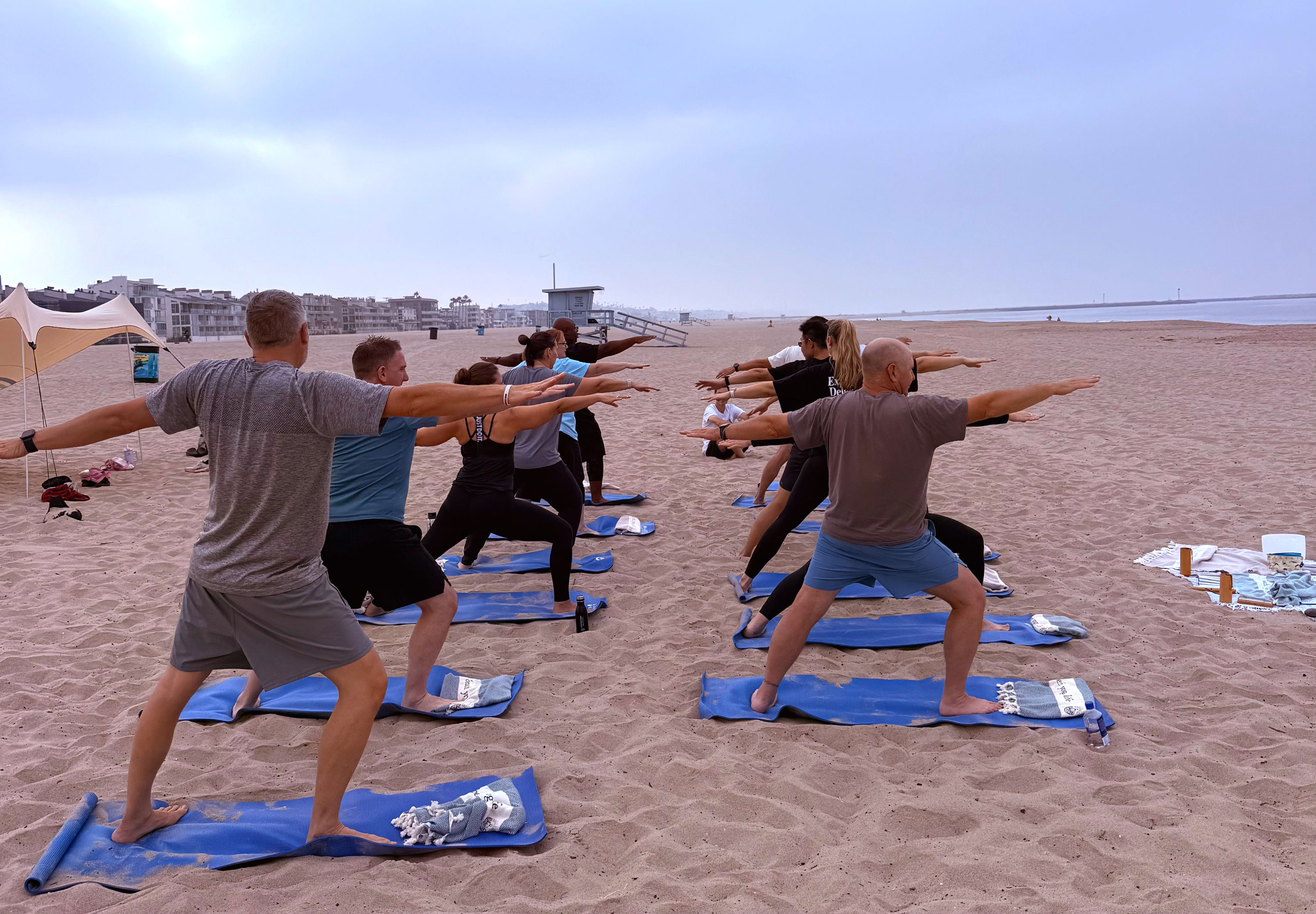 Corporate Yoga Class Laughing
