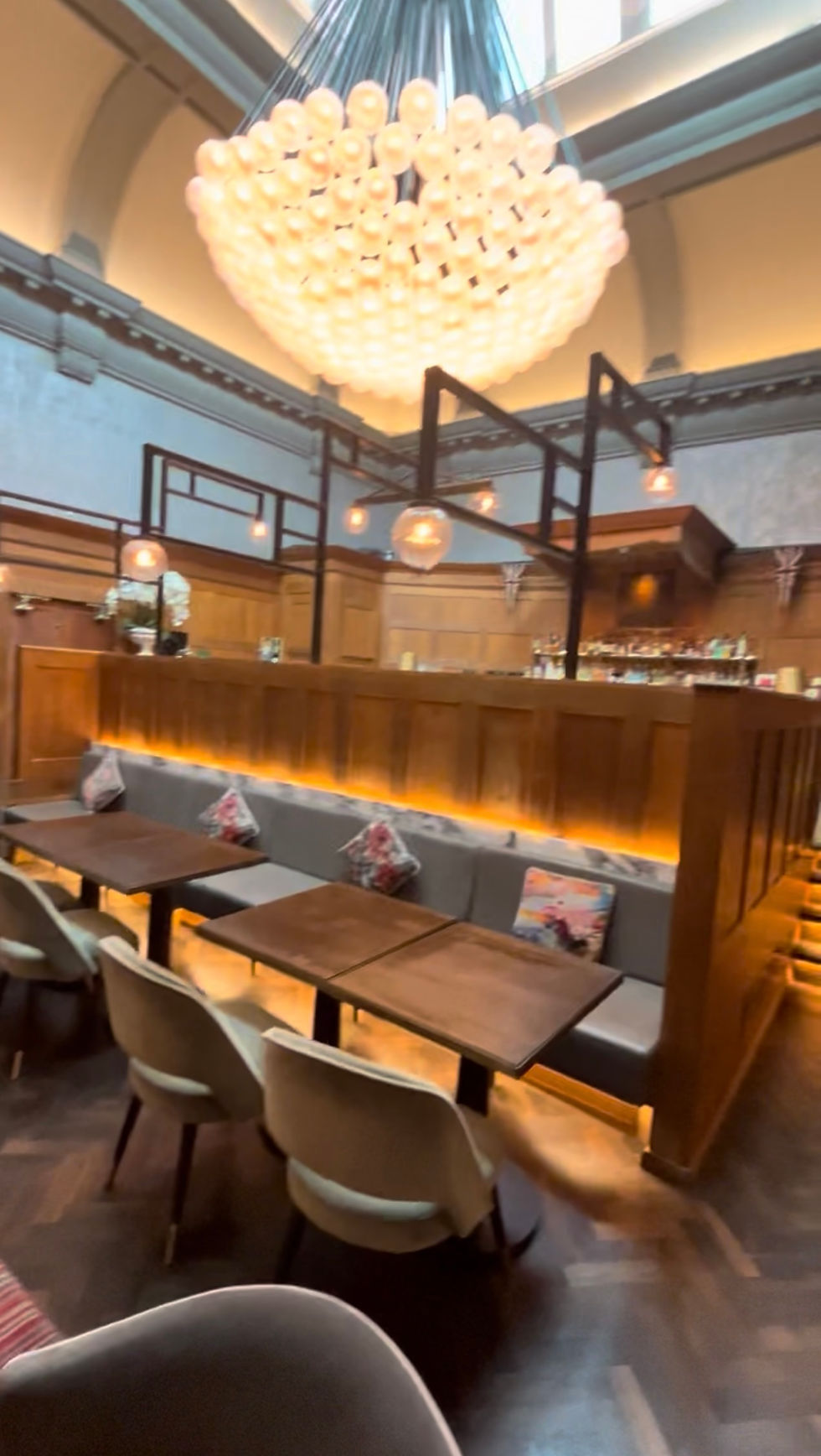 An old courthouse room that has been converted into a bar