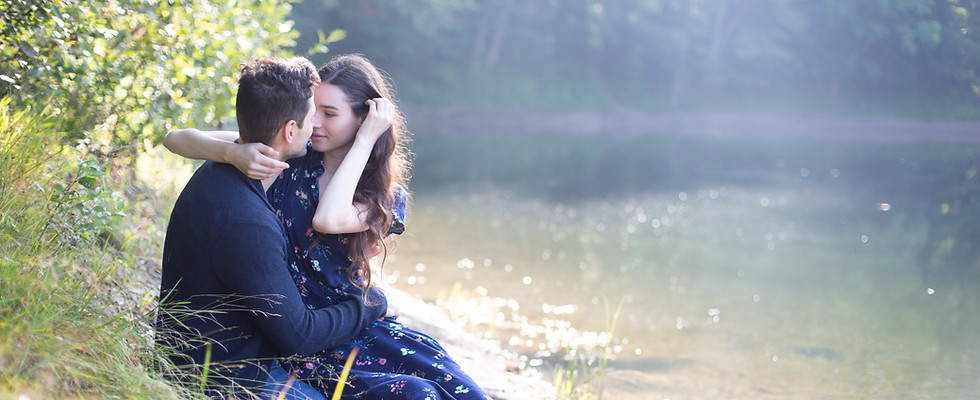Lovers by a Pond