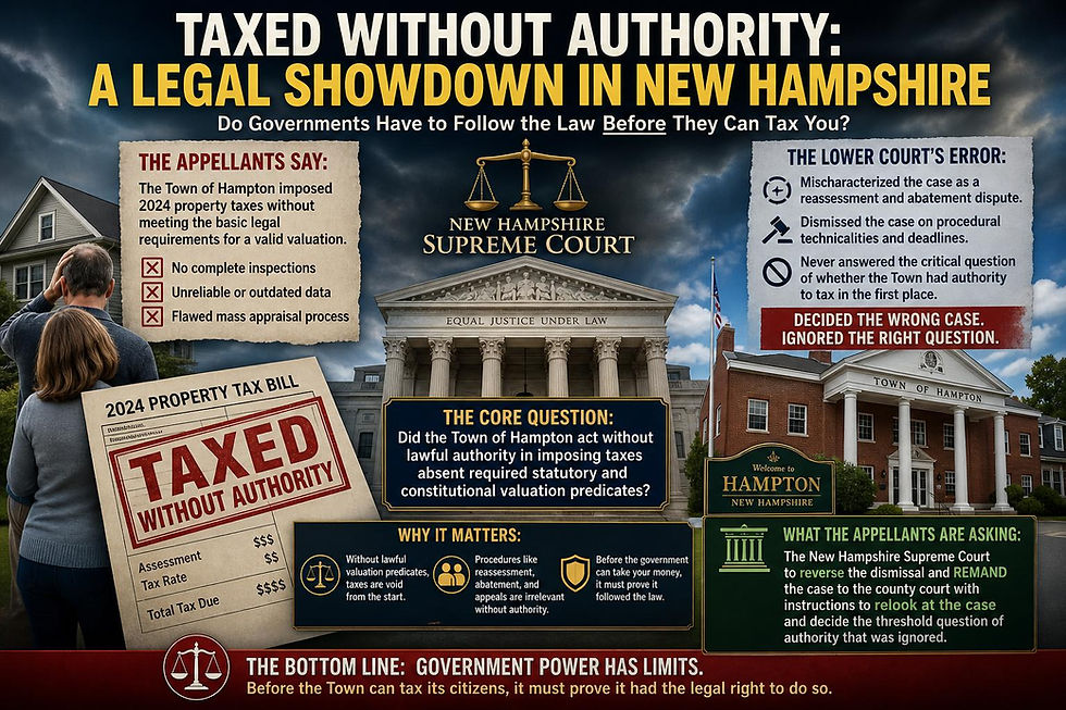 Hampton, New Hampshire Faces Showdown in state Supreme Court over lawfulness of Property Taxes