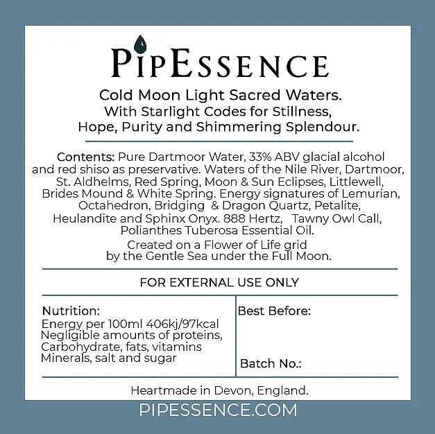 Thumbnail: The PipEssence Unicorn Moon essence,  back label