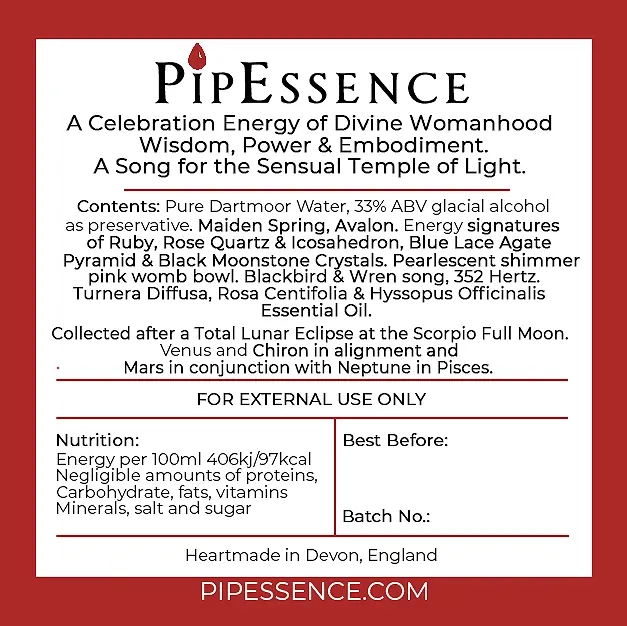 Thumbnail: The PipEssence Inner Chalice essence,  back label