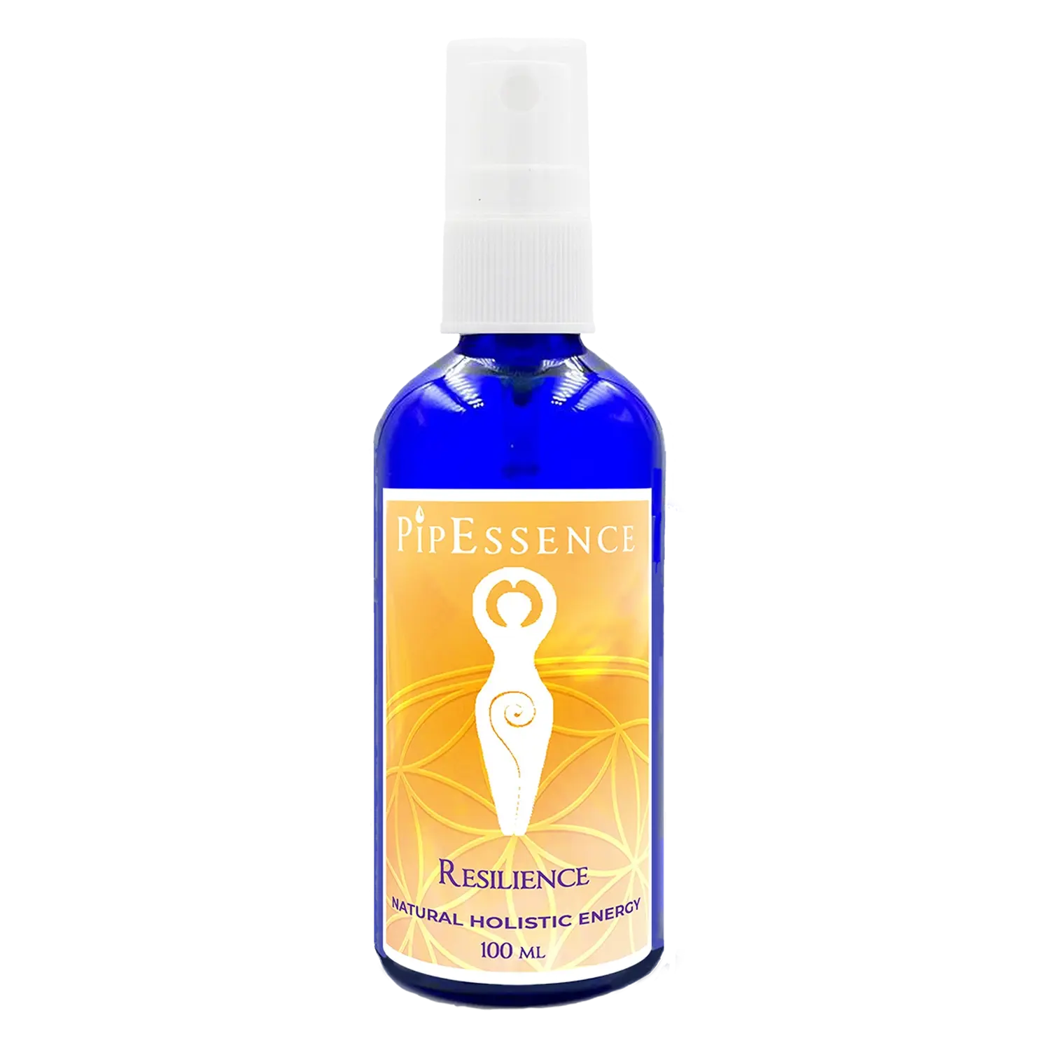 The PipEssence Resilience essence, 100ml blue glass bottle with atomiser.