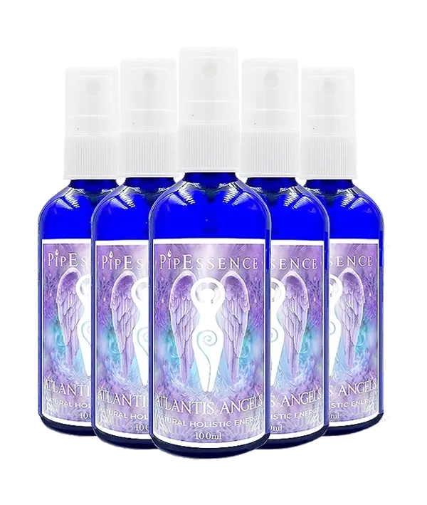 Thumbnail: The PipEssence Atlantis Angels essence, 100ml blue glass bottle with atomiser - group