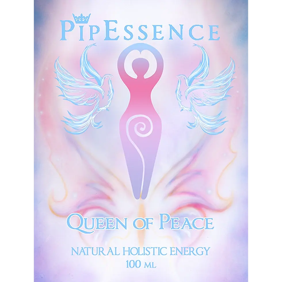 The PipEssence Queen Of Peace essence, front label © 2025 PipEssence.com. All rights reserved.